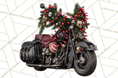 Christmas Biker Clipart PNG, Santa Motorcycle Gang Product Image 4