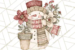 Snowman Clipart, Cute Winter Snowman PNG, Cozy Snowmen Product Image 4