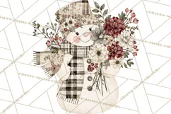 Snowman Clipart, Cute Winter Snowman PNG, Cozy Snowmen Product Image 5