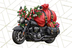 Christmas Biker Clipart PNG, Santa Motorcycle Gang Product Image 5