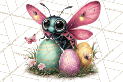 Cute Easter Bugs Clipart PNG, Kids Easter PNG Files Product Image 5
