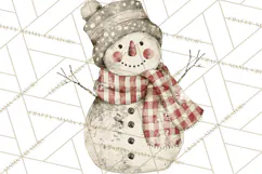 Snowman Clipart, Cute Winter Snowman PNG, Cozy Snowmen Product Image 5