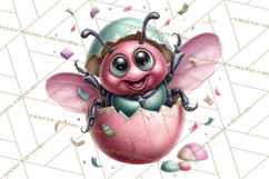 Cute Easter Bugs Clipart PNG, Kids Easter PNG Files Product Image 4
