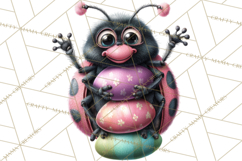 Cute Easter Bugs Clipart PNG, Kids Easter PNG Files Product Image 5