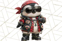 Christmas Biker Clipart PNG, Santa Motorcycle Gang Product Image 2