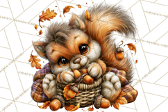Cute Fall Critter Clipart Woodland Autumn PNG Product Image 3