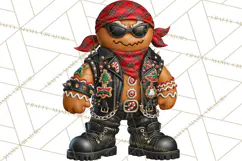 Christmas Biker Clipart PNG, Santa Motorcycle Gang Product Image 4