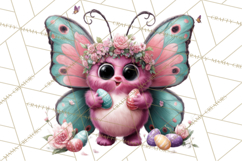 Cute Easter Bugs Clipart PNG, Kids Easter PNG Files Product Image 3