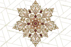 Plum Antique Gold Christmas Clipart PNG Product Image 3