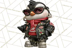 Christmas Biker Clipart PNG, Santa Motorcycle Gang Product Image 3