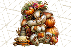 Cute Fall Critter Clipart Woodland Autumn PNG Product Image 3