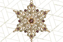 Plum Antique Gold Christmas Clipart PNG Product Image 4