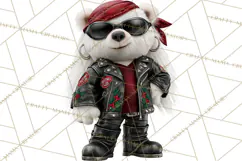 Christmas Biker Clipart PNG, Santa Motorcycle Gang Product Image 5