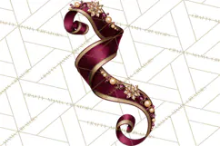 Plum Antique Gold Christmas Clipart PNG Product Image 2