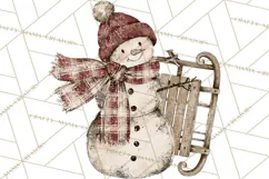 Snowman Clipart, Cute Winter Snowman PNG, Cozy Snowmen Product Image 3