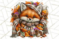 Cute Fall Critter Clipart Woodland Autumn PNG Product Image 2