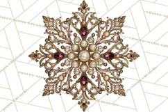Plum Antique Gold Christmas Clipart PNG Product Image 4