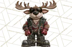 Christmas Biker Clipart PNG, Santa Motorcycle Gang Product Image 4