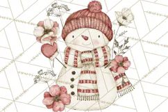 Snowman Clipart, Cute Winter Snowman PNG, Cozy Snowmen Product Image 4