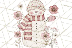 Snowman Clipart, Cute Winter Snowman PNG, Cozy Snowmen Product Image 5