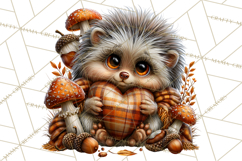 Cute Fall Critter Clipart Woodland Autumn PNG Product Image 4