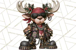 Christmas Biker Clipart PNG, Santa Motorcycle Gang Product Image 5