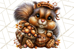 Cute Fall Critter Clipart Woodland Autumn PNG Product Image 5