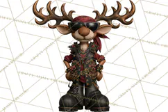 Christmas Biker Clipart PNG, Santa Motorcycle Gang Product Image 2
