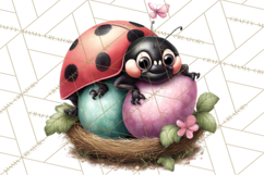 Cute Easter Bugs Clipart PNG, Kids Easter PNG Files Product Image 2