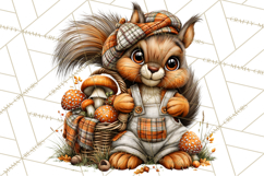 Cute Fall Critter Clipart Woodland Autumn PNG Product Image 2