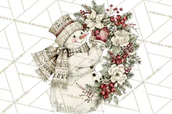 Snowman Clipart, Cute Winter Snowman PNG, Cozy Snowmen Product Image 4