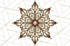 Plum Antique Gold Christmas Clipart PNG Product Image 4