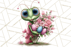 Cute Easter Bugs Clipart PNG, Kids Easter PNG Files Product Image 3