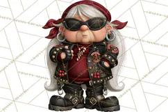 Christmas Biker Clipart PNG, Santa Motorcycle Gang Product Image 5
