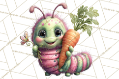 Cute Easter Bugs Clipart PNG, Kids Easter PNG Files Product Image 4