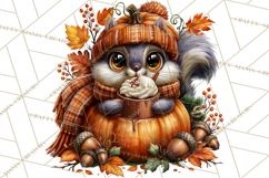 Cute Fall Critter Clipart Woodland Autumn PNG Product Image 4
