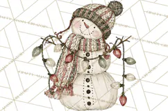 Snowman Clipart, Cute Winter Snowman PNG, Cozy Snowmen Product Image 5