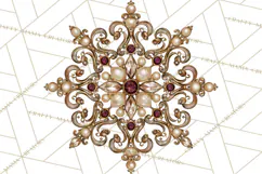 Plum Antique Gold Christmas Clipart PNG Product Image 5