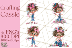 Crafting Cassie Cute Creative Clipart PNG Product Image 1
