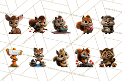 Cozy Exploring Critters Clipart, Camping Clip Art PNG Product Image 2