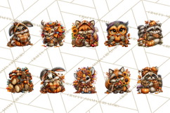 Cute Fall Critter Clipart Woodland Autumn PNG Product Image 3