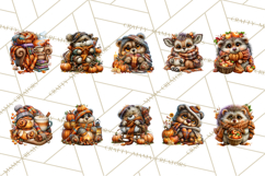Cute Fall Critter Clipart Woodland Autumn PNG Product Image 4