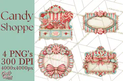 Retro Candy Shop Clipart PNG Product Image 1