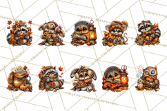 Cute Fall Critter Clipart Woodland Autumn PNG Product Image 5
