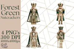 Forest Green Nutcracker Clipart PNG, Christmas Decor Product Image 1