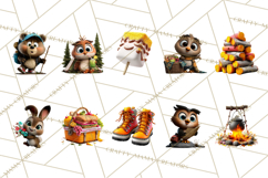 Cozy Exploring Critters Clipart, Camping Clip Art PNG Product Image 5