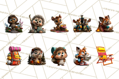 Cozy Exploring Critters Clipart, Camping Clip Art PNG Product Image 6