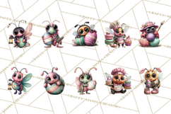 Cute Easter Bugs Clipart PNG, Kids Easter PNG Files Product Image 6