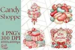Retro Candy Shop Clipart PNG Product Image 1