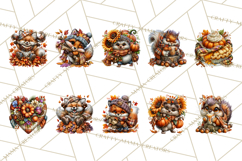 Cute Fall Critter Clipart Woodland Autumn PNG Product Image 7
